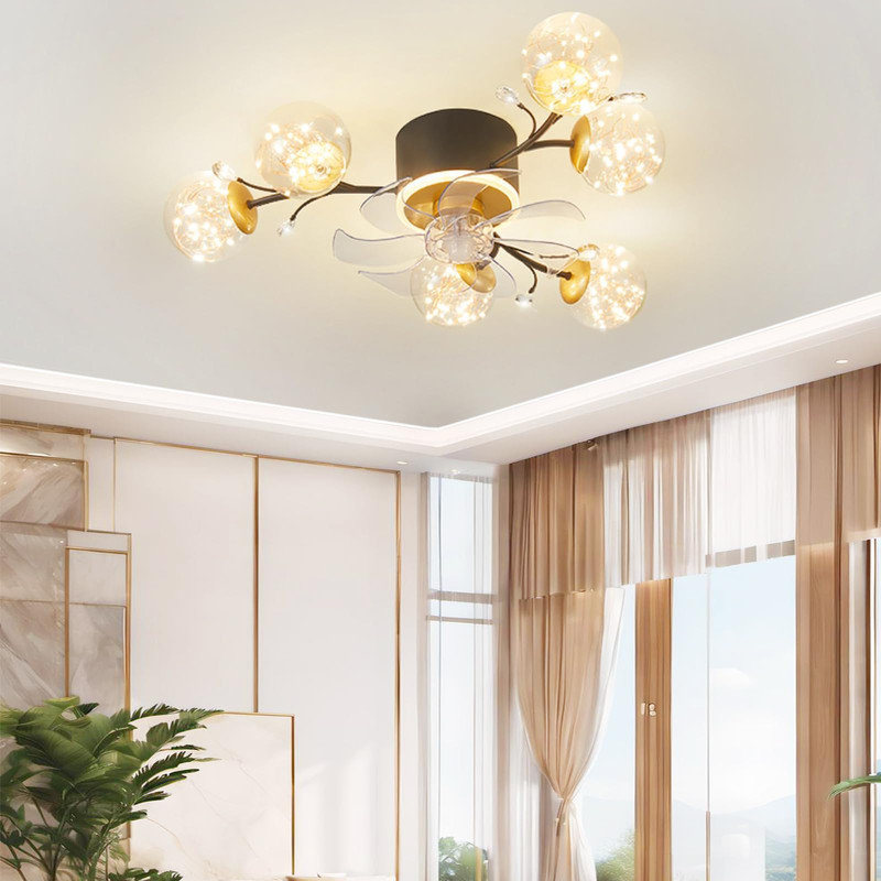 Ventilateur de plafond 33 po avec 6 lumières Iftikar