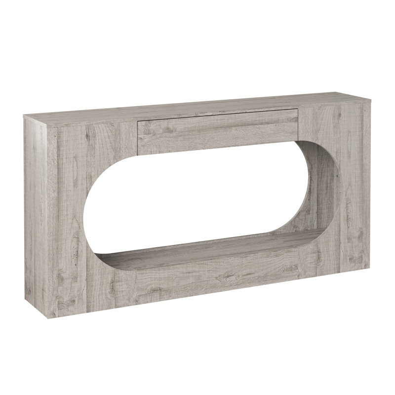 Console 63 po avec tiroir 63 po, Gris, Gris, Gris