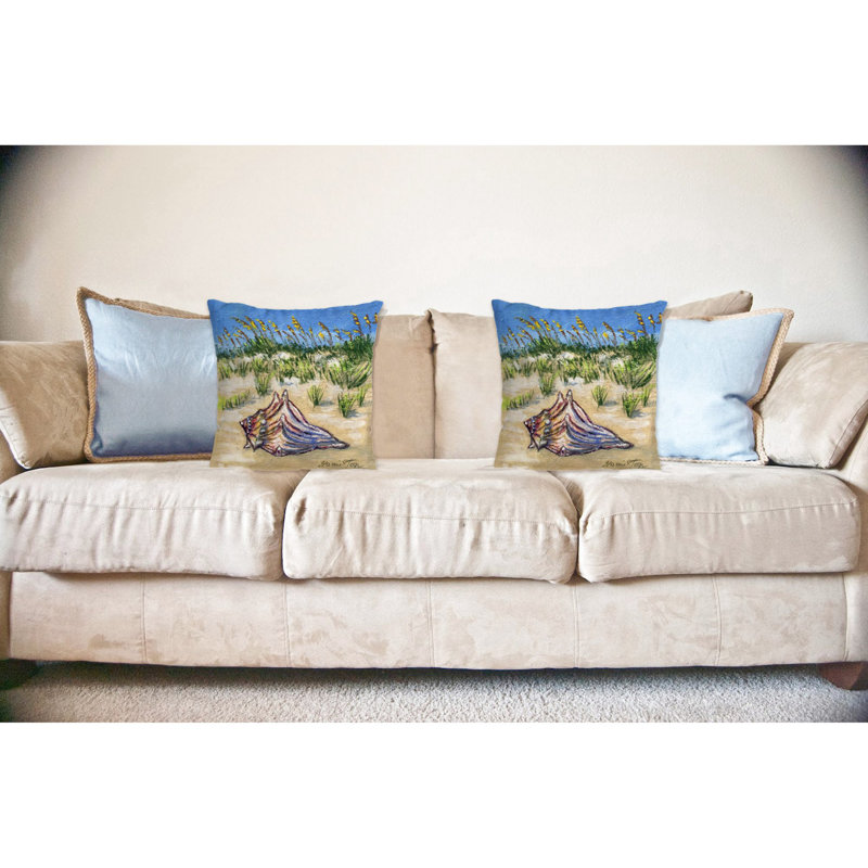Housse et insert de coussin extérieur Conch Found, 18" x 18"