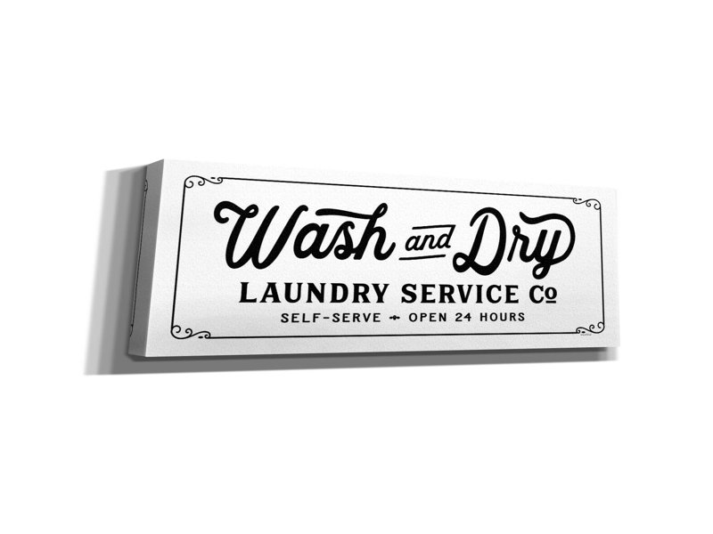 Epic Graffiti «Wash And Dry Laundry Service Co.»  sur toile par 60 po x 20 po