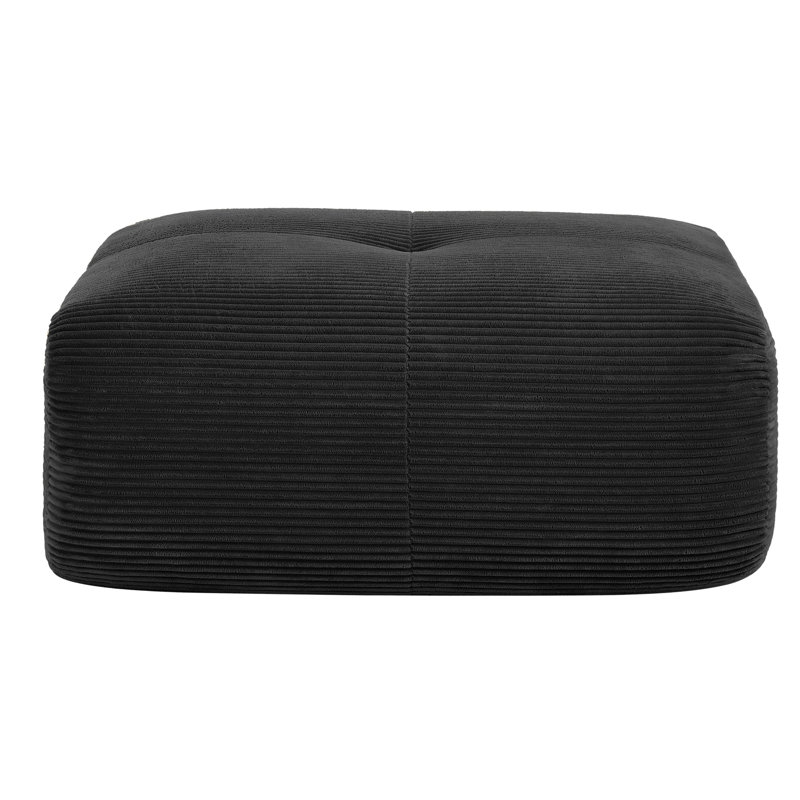 Velours côtelé noir avec coussins, tissu semblable à de la soie, aucun assemblage requis, éponge haute résilience 32D et siège et coin incurvés, velours côtelé, matériau doux et chaud, nécessaire, multi-angle réglable