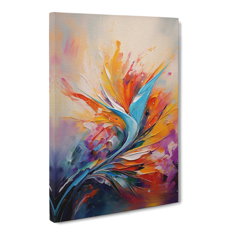 Bird Of Paradise Action Painting - No Frame Print, 60cm H x 40cm W x 3cm D