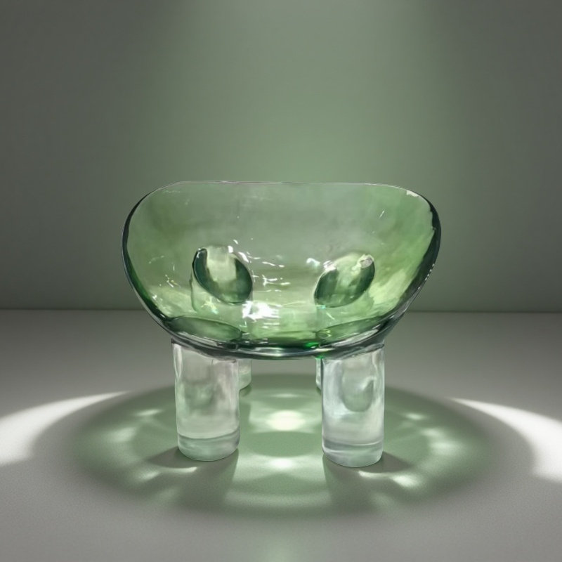 Luxury Transparent Resin Elephant Leg Chair, Green