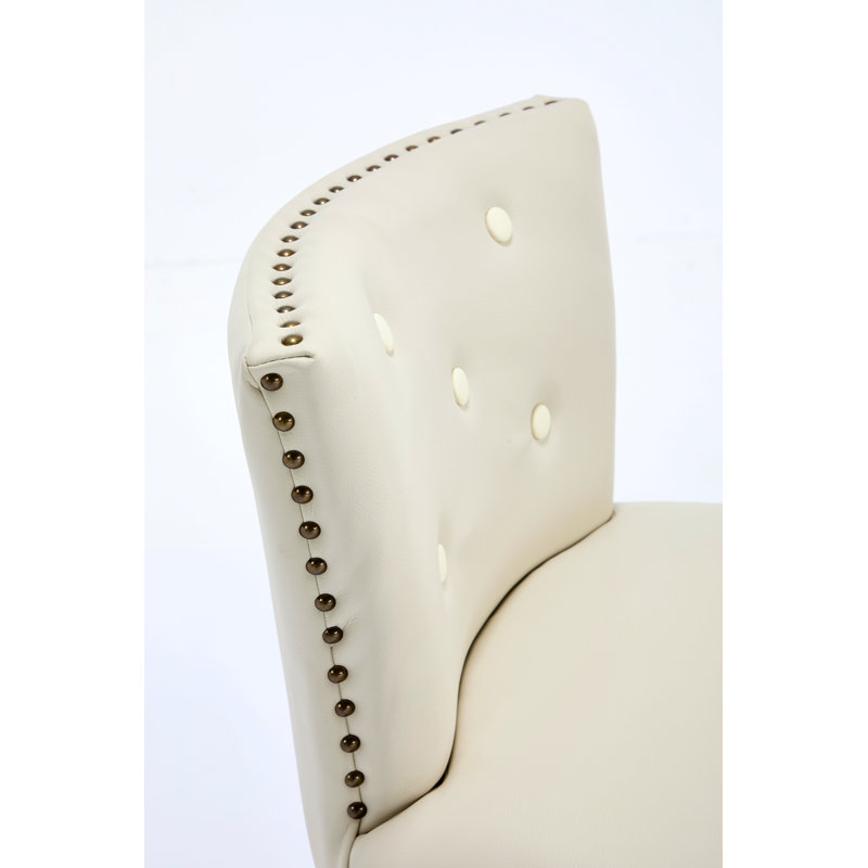Ensemble de 2 tabourets de bar, cuir et bois
