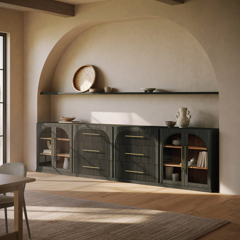 Ensemble de buffet modulaire 4 pièces - 1A2C - Ébène, Ébène