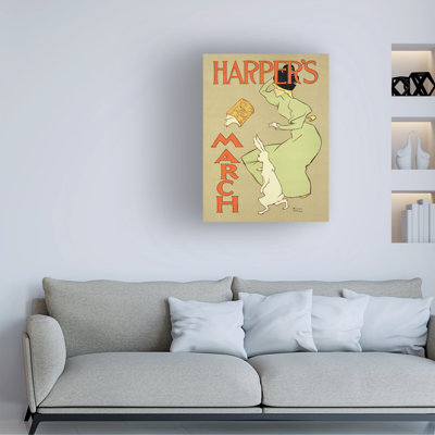 "Edward Penfield Reproduction of a Harpers Magazine, March Edition, American, 1894, art sur toile