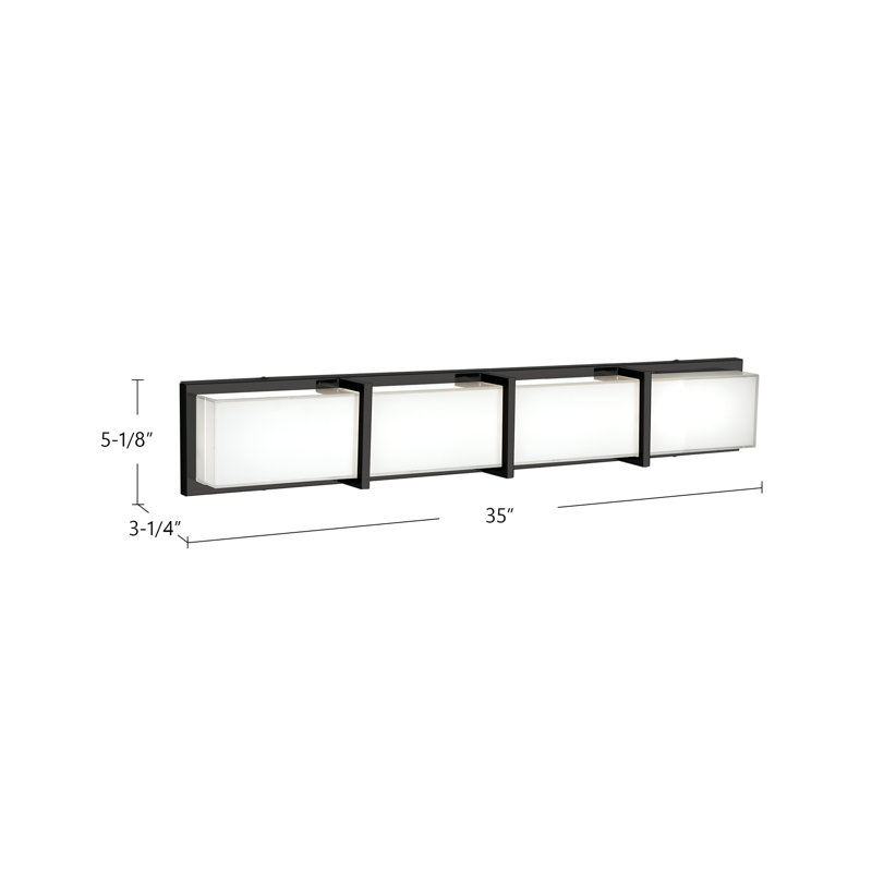 Watford 1 - Light LED Bath Bar, Black
