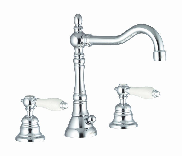 Robinet de salle de bain Herend, Chrome, Sans bec pivotant