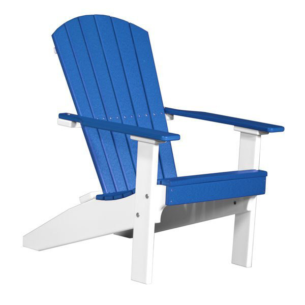Chaise adirondack en plastique lakeside Kattamuri, Bleu / Blanc