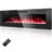 Ultra-Thin Electric Fireplace, Wall Mounted & In-Wall Recessed Heater with Remote Control, 5100 BTU, 12-Color Flame & Crystal Bed Modes, Timer, Sleep Mode-444914272