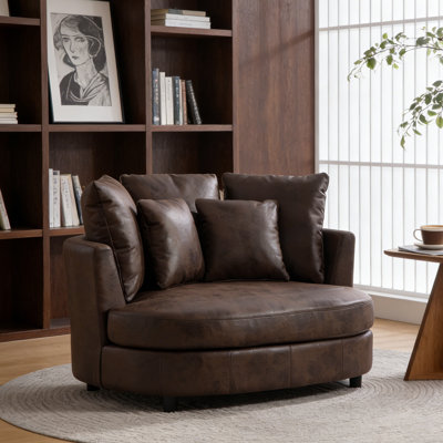 Canapé de lecture moderne 55,1 po avec 5 coussins