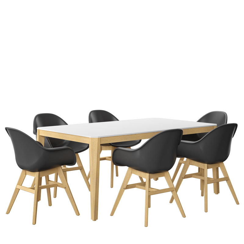 Ensemble de salle à manger Giga, Noir, Blanc