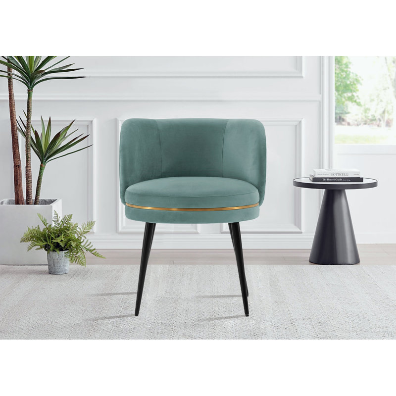 Chaise en bois et velours, Vert