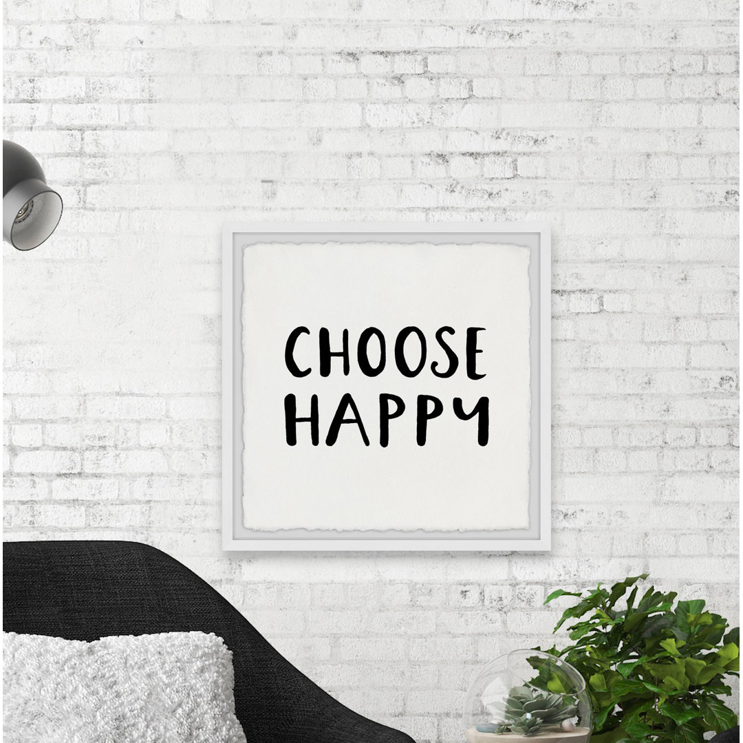 'Choose Happy' - Picture Frame Typography Print on Paper