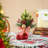 14"H Christmas Boot With Pine Needle & Berry Centerpiece