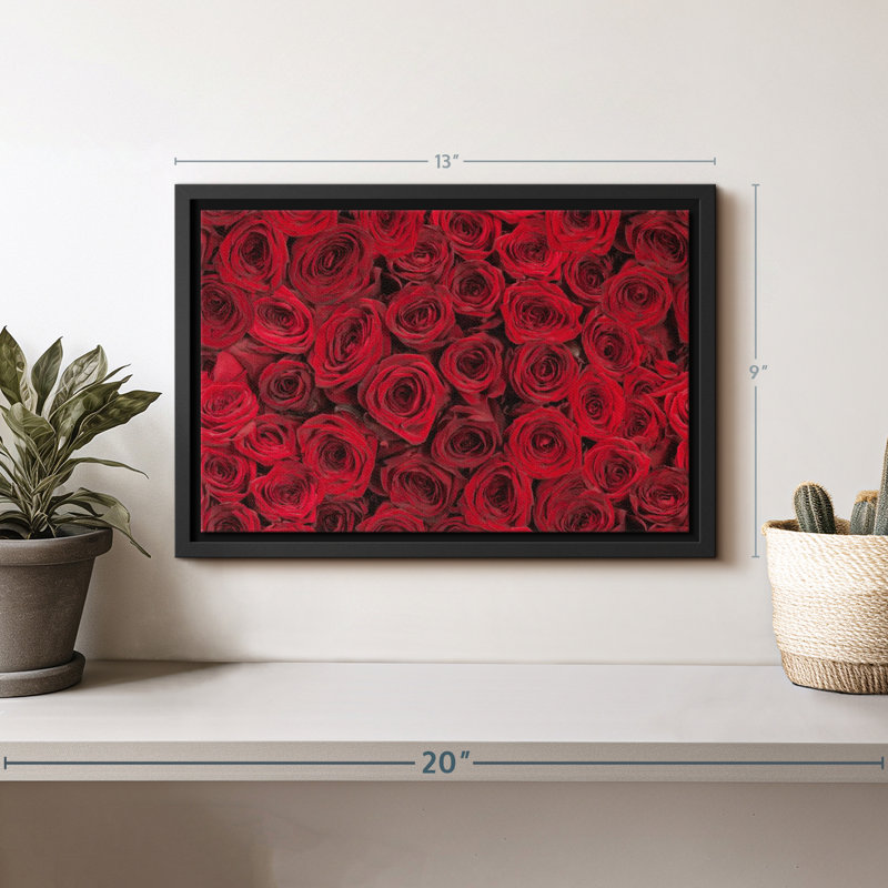 Floral et botanique «Summer Red Roses Wall Art», H 9 po x l 13 po