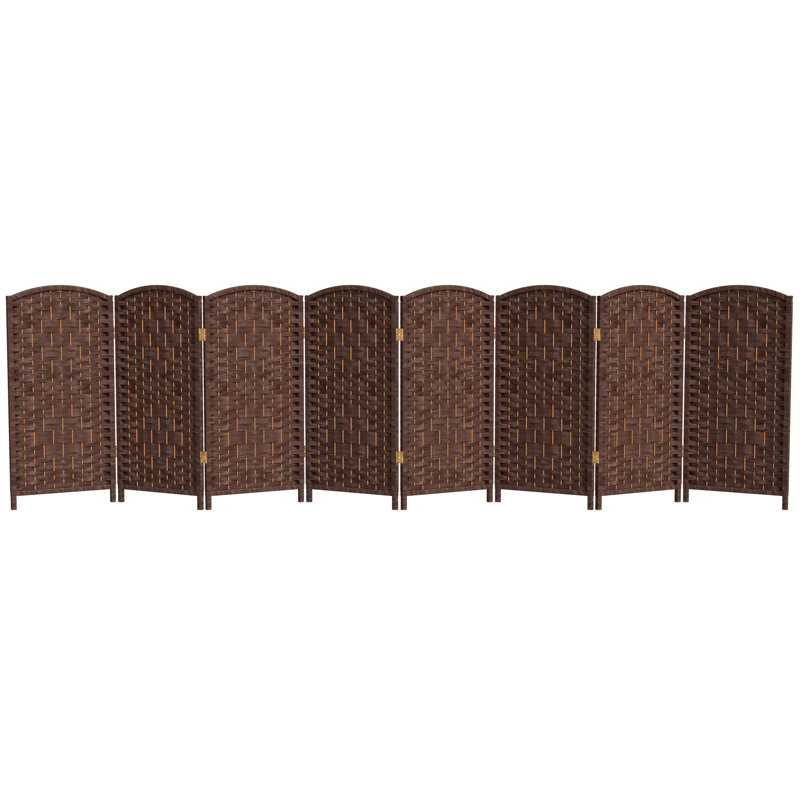 Paravent Short Diamond Weave, 3 pi, 8, Café noir