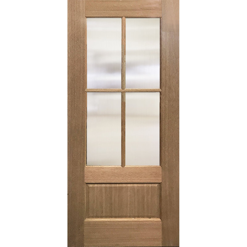 4 portes avant en dalle acajou à 4 panneaux, L 36 po x H 80 po, Clair, S'ouvre à gauche vers l'intérieur
