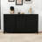 Rustic Farmhouse Sideboard Buffet Cabinet with Sliding Barn Doors, 4 Drawers and Built-In Power Outlet-1950151762