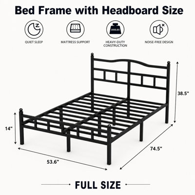 Metal Bed Frame With Headboard Full Sized