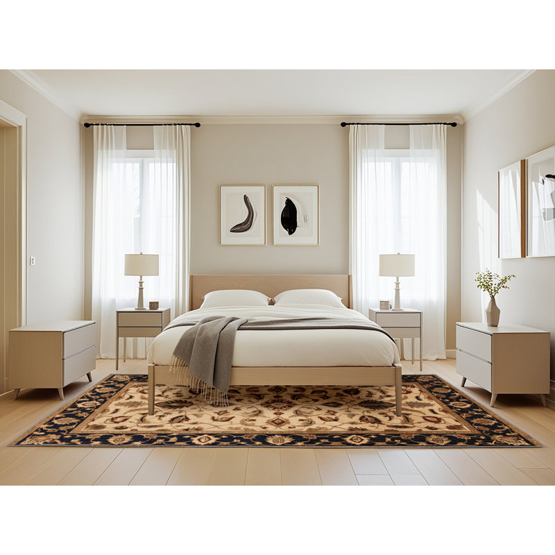 Machine Washable Persian Brown Area Rug, Rectangle 5' x 8'