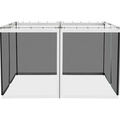 10' X 12' Gazebo Netting Replacement, White - Block Insect Entry And Keep Space Clean, Effortless To Up Sidewall At Bay Neat, Simple Installation Method