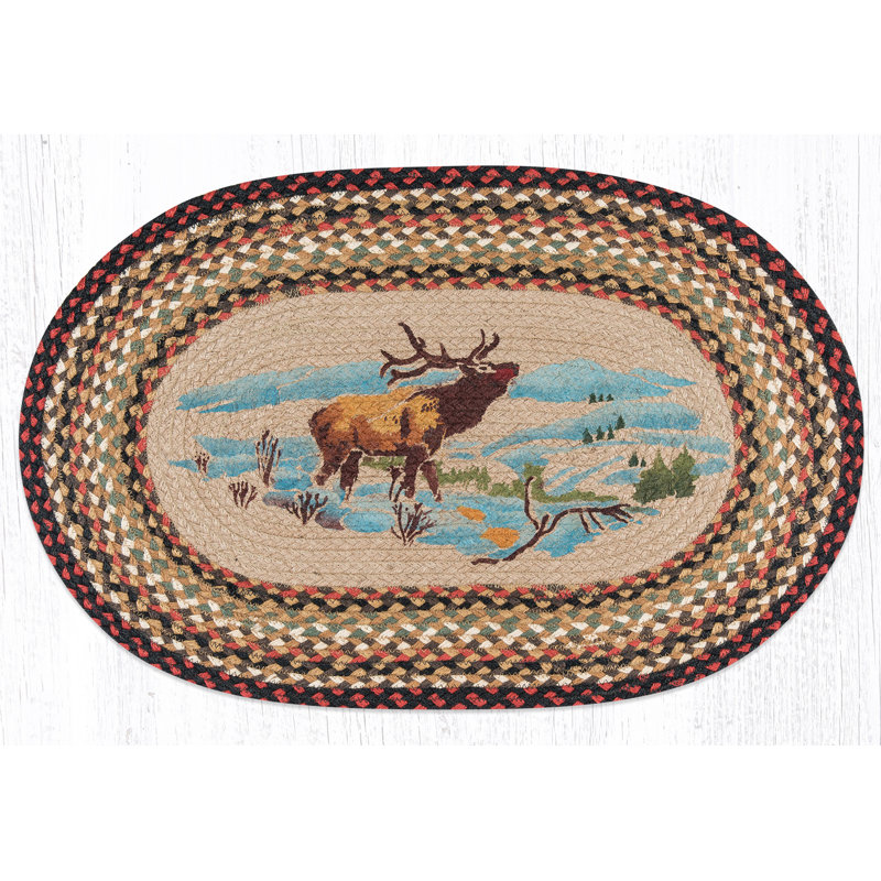  Tapis ovale hivernal tressé à la main 30 po