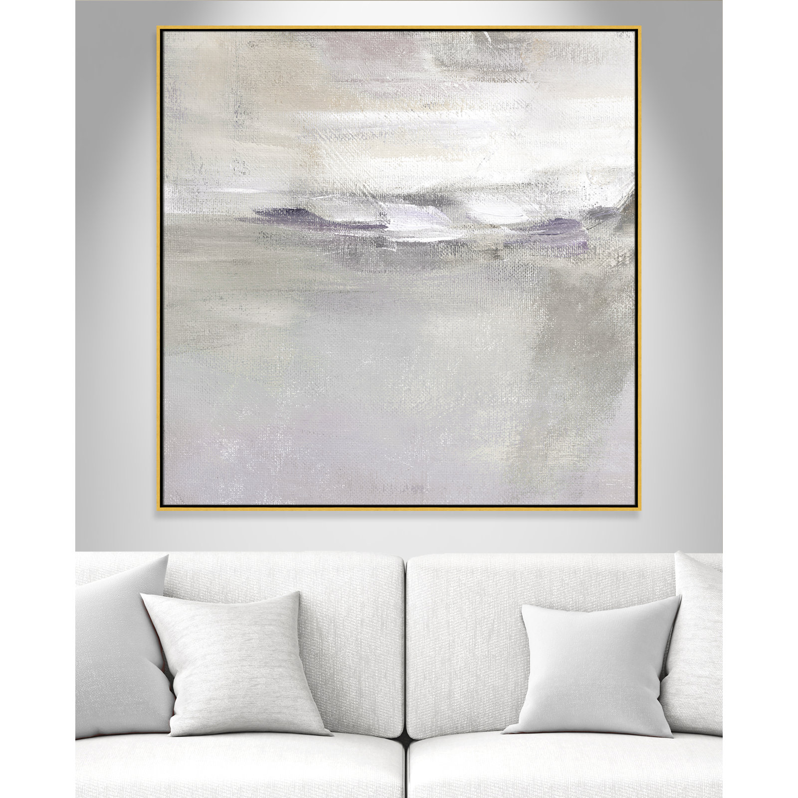 Abbott "Lilac Horizon" Print by Nan, 46.5" H x 46.5" W, Gold Framed