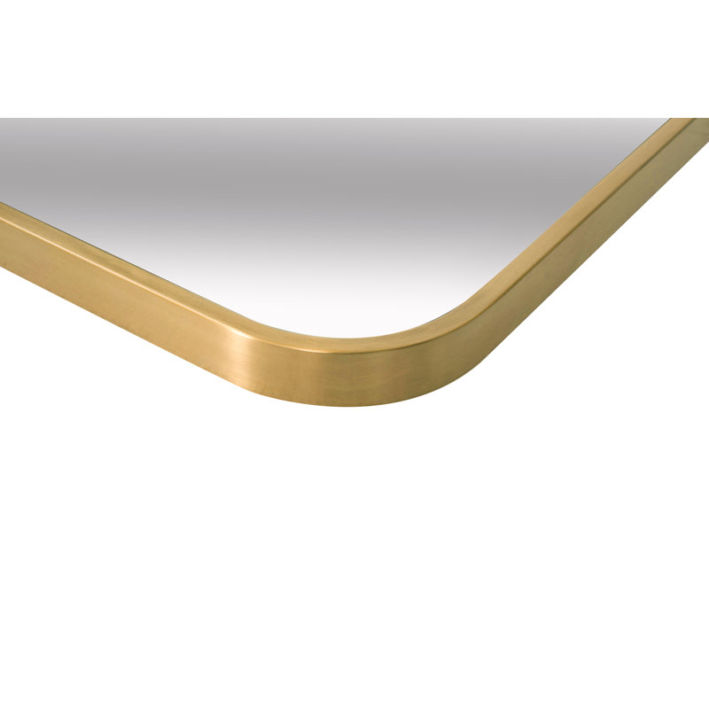 Kallas Metal Flat Wall Mirror, Brass