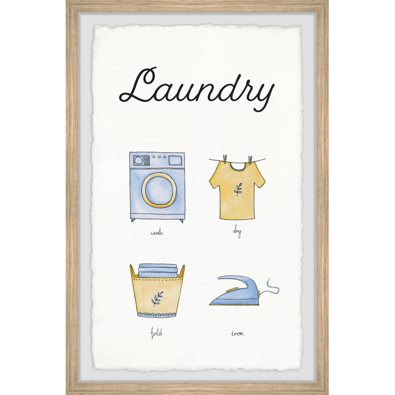 Wash Dry Fold Iron - Single Picture Frame Painting, 91cm H x 61cm W x 3.81cm D