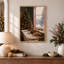 " Holiday Feast Table With Tree And Snow View Christmas "-427844356