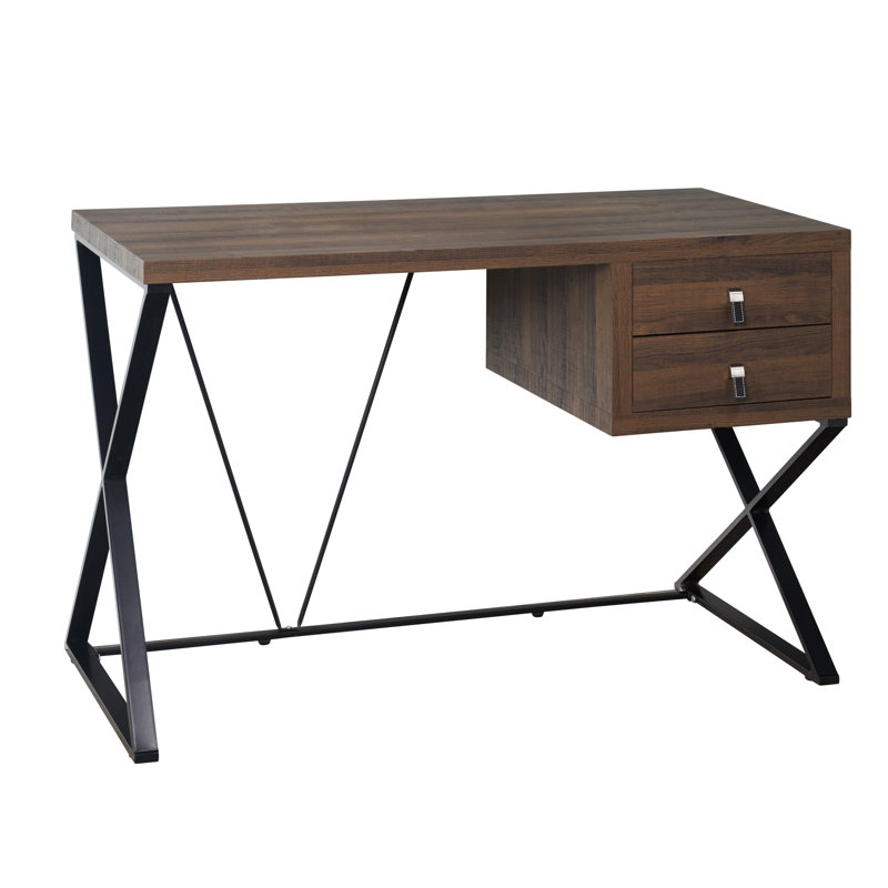 Garlough Steel Computer Desk, Brown