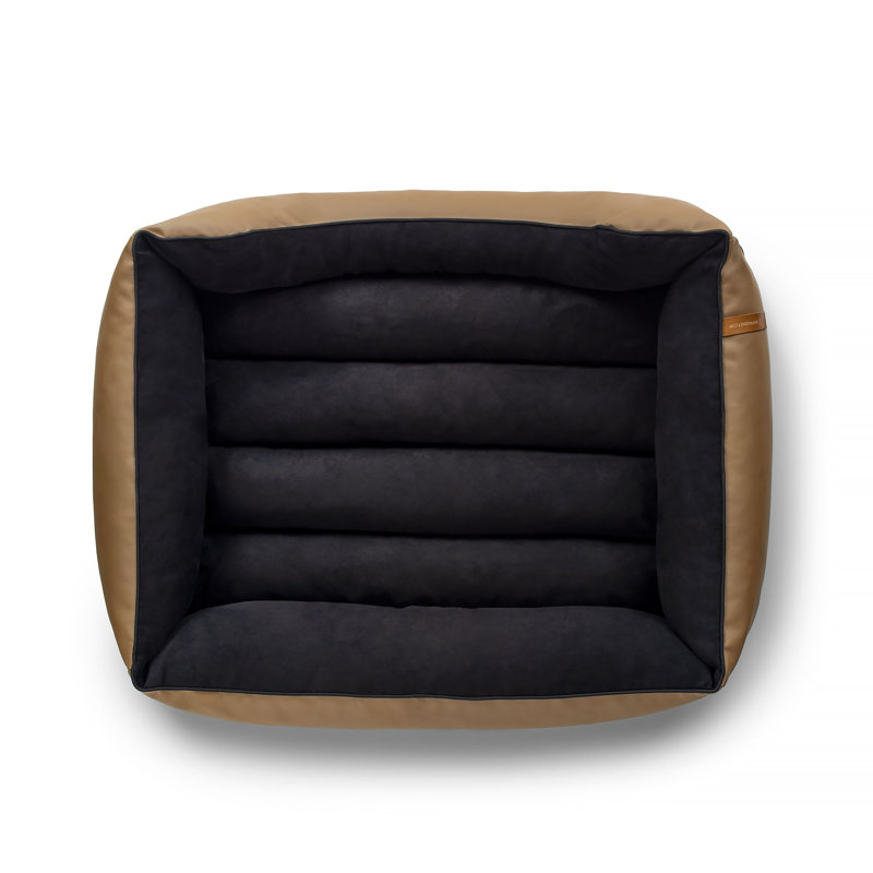Cotton Pet Bed, 23cm H x 84cm W x 65cm D, Black/Brown