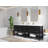 Parker 84 In. W X 22 In. D Double Sink Bathroom Vanity In Black With 2 In.-110409735