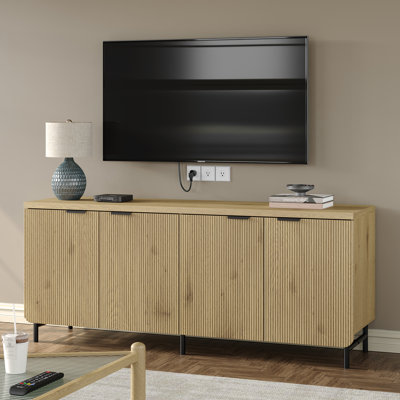 Lizabeta 66" Reeded 4-Door Sideboard with Adjustable Shelf