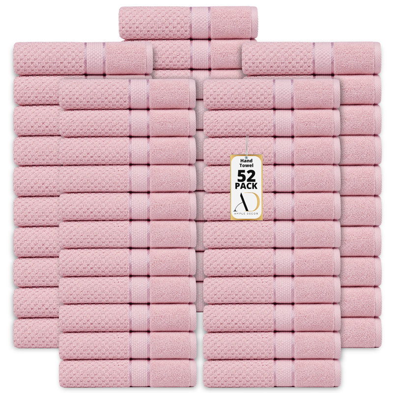 Collection de serviettes texturées 100% coton Mulaayam, Rose tendre