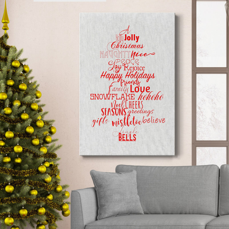 Arbre de Noël - reproduction d'art sur toile tendue, H 12 po x l 8 po x P 1 po