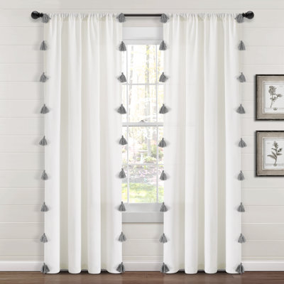 Cotton Blend Sheer Curtain Single Panel