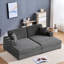 Canapé-lit 86,5 po surdimensionné avec causeuse 86,5 po avec deux ports USB, deux porte-gobelets et deux coussins décoratifs pour le salon et la chambre à coucher-1347483276
