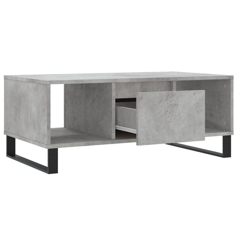Aldrik Sled Coffee Table with Storage, Concrete Grey