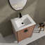 Meuble-lavabo 24 po avec lavabo supérieur, armoire de rangement moderne avec 2 portes à fermeture douce, meuble-lavabo simple, meuble-lavabo