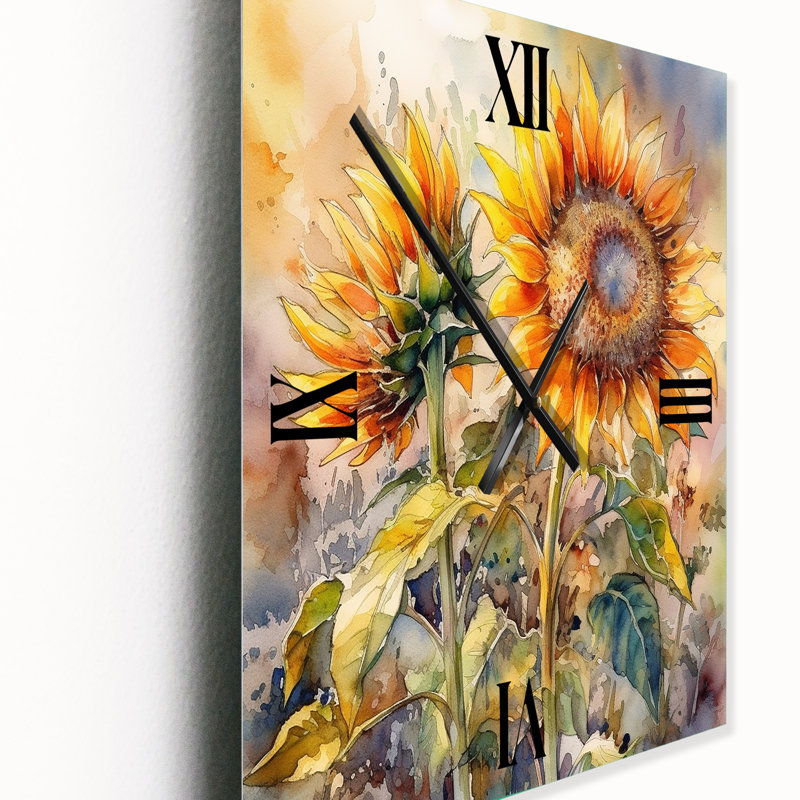 Horloge murale Sunflower Symphony III, H 32 po x l 24 po