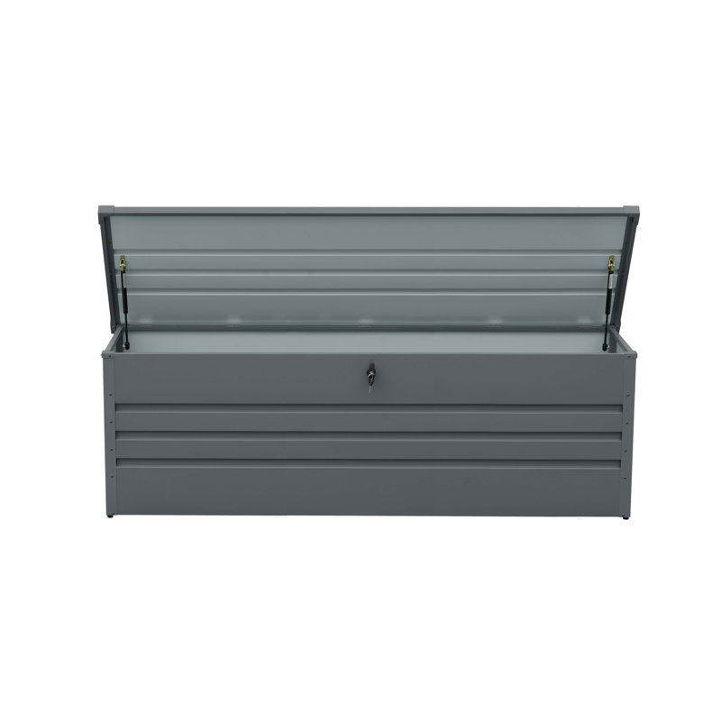 Coffre de terrasse en métal 260 gallons, Gris foncé