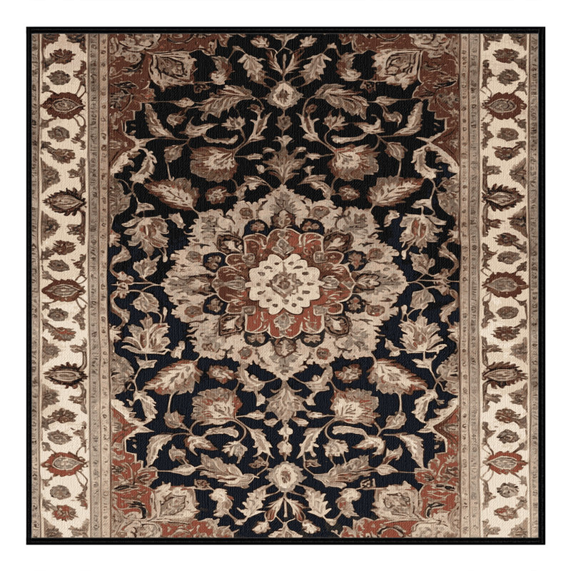 Tapis brun lavable à la machine, Carré 7 pi