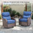 7-9 Person Outdoor Wicker Family Party Conversation Set With Swivel Rockers And Fire Pit-797878974