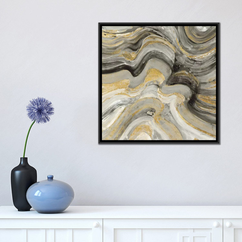 «Floating Lava», reproduction d'art sur toile, H 18 po x l 18 po x P 1,5 po, Toile encadrée noire, Pas de tapis