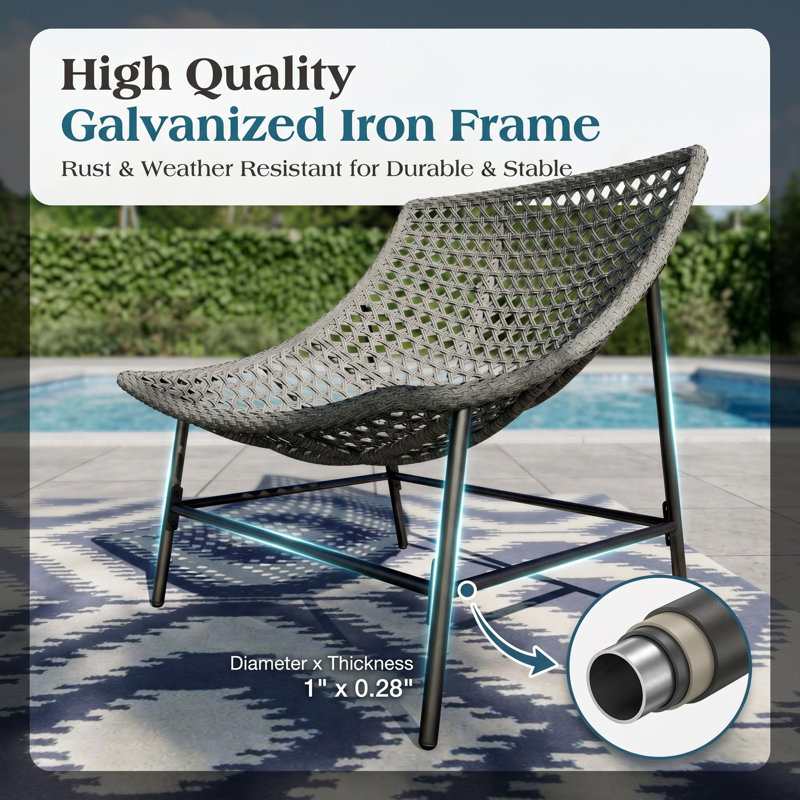 Akosha Outdoor Wicker Patio Egg Chair
