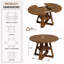 Table de salle à manger ronde extensible de 43,3" à 60" avec rangement dissimulé et piètement en croix, pour 4 à 6 personnes-554918178
