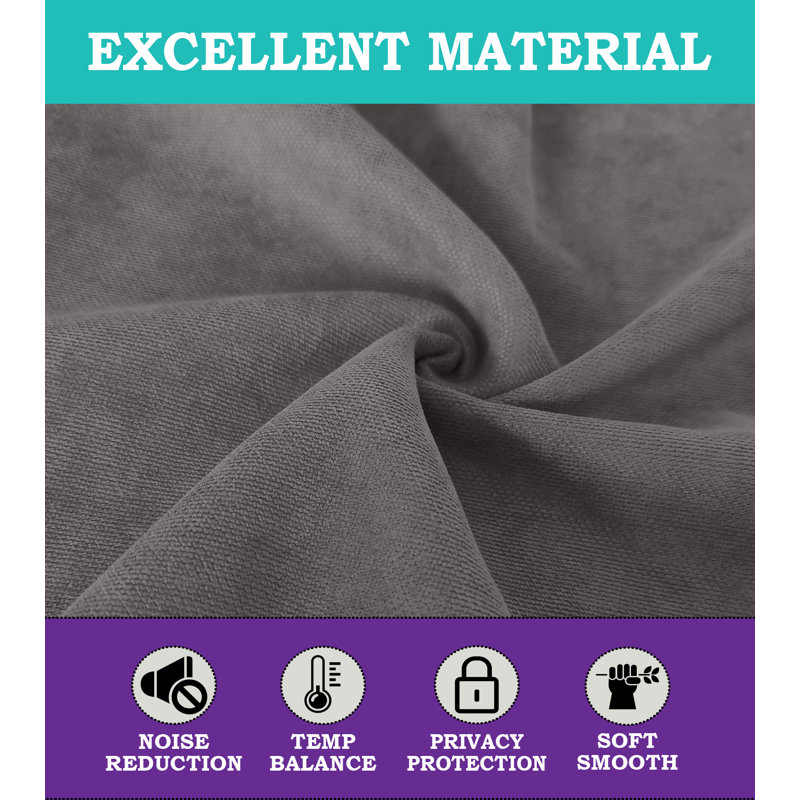 Cormican 100% Linen Blackout Curtain Pair, Gray, 52" W x 84" L