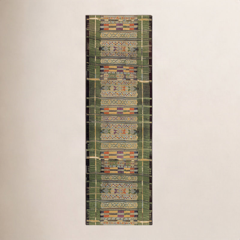Tapis intérieur / extérieur multicolore Sesena, Tapis de couloir : 1 pi 11 po x 7 pi 6 po